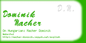 dominik macher business card